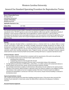 Western Carolina University General Use Standard Operating Procedure for Reproductive Toxins