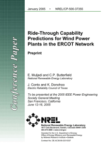 Ride-Through Capability Predictions for Wind Power Plants in the ERCOT Network