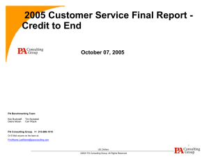 2005 Customer Service Final Report - Credit to End October 07, 2005