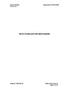 RATE STABILIZATION MECHANISM Hydro-Québec Application R-3579-2005