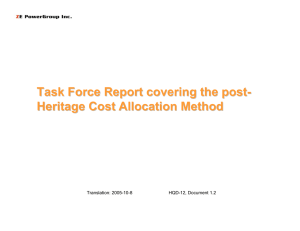 Task Force Report covering the post