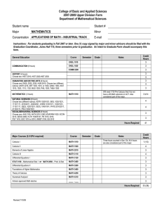 College of Basic and Applied Sciences 2007-2009 Upper Division Form