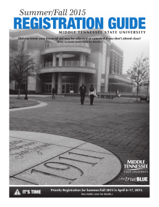 REGISTRATION GUIDE Summer/Fall 2015