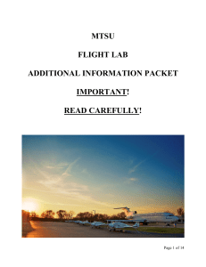 MTSU FLIGHT LAB ADDITIONAL INFORMATION PACKET