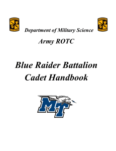 Blue Raider Battalion Cadet Handbook  Army ROTC