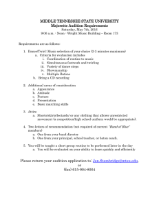 MIDDLE TENNESSEE STATE UNIVERSITY Majorette Audition Requirements