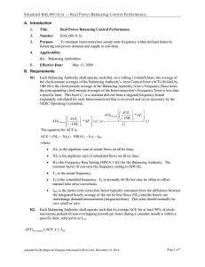 S ta n d a rd   BAL-001-0.1a  —... BAL-001-0.1a A.  Introduction