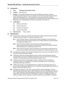 Standard BAL-005-0.2b — Automatic Generation Control A. Introduction 1.