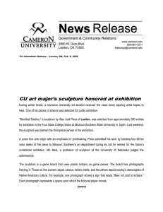 CU art major’s sculpture honored at exhibition