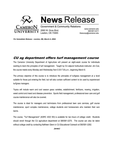CU ag department offers turf management course
