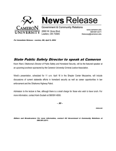 State Public Safety Director to speak at Cameron