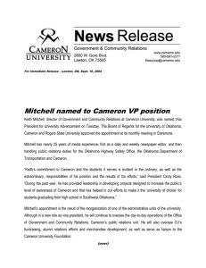 Mitchell named to Cameron VP position