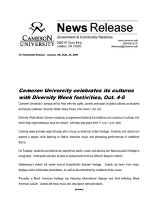 Cameron University celebrates its cultures with Diversity Week festivities, Oct. 4-8