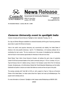 Cameron University event to spotlight India