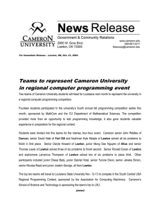 Teams to represent Cameron University in regional computer programming event