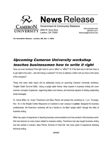 Upcoming Cameron University workshop teaches businessmen how to write it right