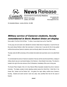 Military service of Cameron students, faculty