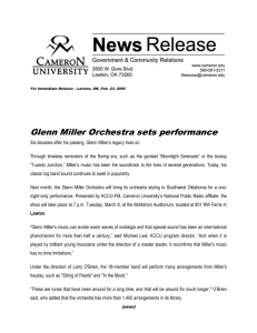 Glenn Miller Orchestra sets performance