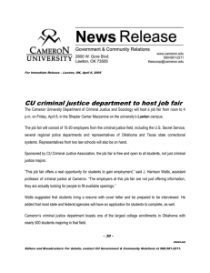 CU criminal justice department to host job fair
