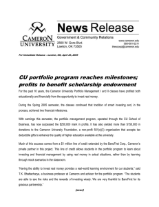 CU portfolio program reaches milestones; profits to benefit scholarship endowment