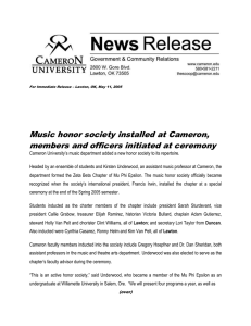 Music honor society installed at Cameron,