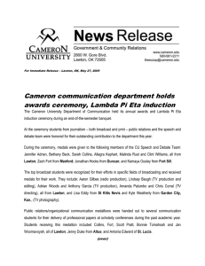 Cameron communication department holds awards ceremony, Lambda Pi Eta induction