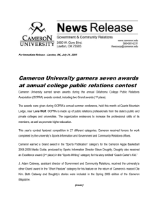Cameron University garners seven awards at annual college public relations contest