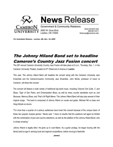 The Johnny Hiland Band set to headline