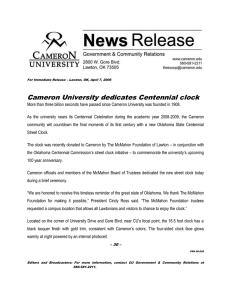 Cameron University dedicates Centennial clock