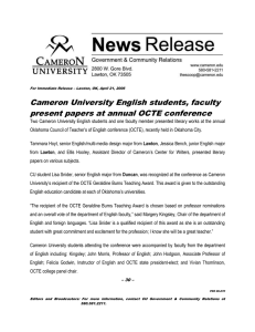 Cameron University English students, faculty present papers at annual OCTE conference