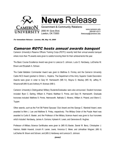 Cameron ROTC hosts annual awards banquet