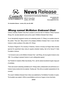 Whang named McMahon Endowed Chair