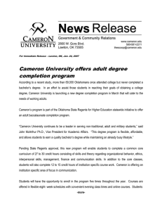 Cameron University offers adult degree completion program