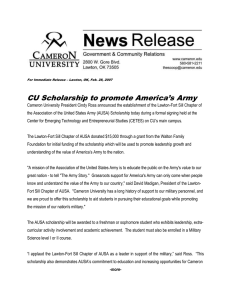 CU Scholarship to promote America’s Army