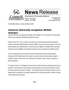 Cameron University recognizes McNair Scholars