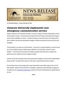 Cameron University implements new emergency communication service