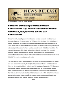 Cameron University commemorates Constitution Day with discussion of Native