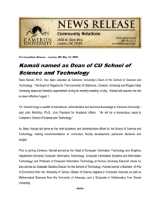 Kamali named as Dean of CU School of Science and Technology