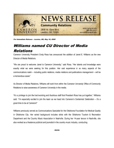 Williams named CU Director of Media Relations