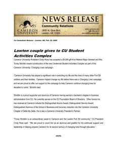 Lawton couple gives to CU Student Activities Complex