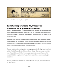 Local essay winners to present at Cameron MLK panel discussion