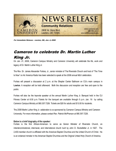 Cameron to celebrate Dr. Martin Luther King Jr.