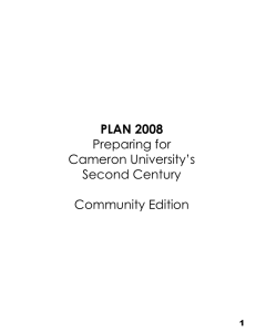 PLAN 2008 Preparing for Cameron University’s Second Century