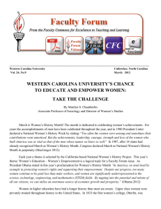 WESTERN CAROLINA UNIVERSITY’S CHANCE TO EDUCATE AND EMPOWER WOMEN: TAKE THE CHALLENGE
