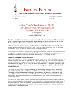 A New Year’s Resolution for WCU: Let’s Resolve Our Deficiencies and