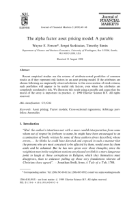 The alpha factor asset pricing model: A parable *