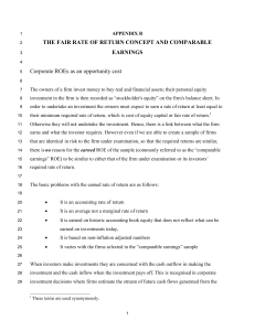 THE FAIR RATE OF RETURN CONCEPT AND COMPARABLE EARNINGS