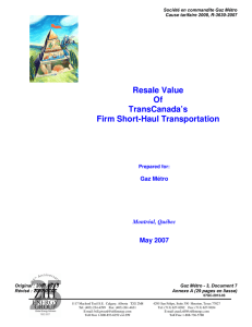 Resale Value Of TransCanada’s Firm Short-Haul Transportation