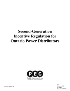 Second-Generation Incentive Regulation for Ontario Power Distributors