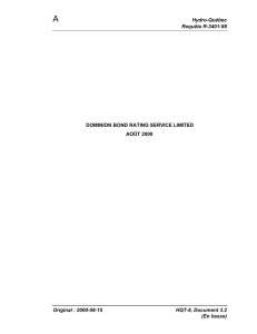 A Hydro-Québec Requête R-3401-98 Original : 2000-08-15